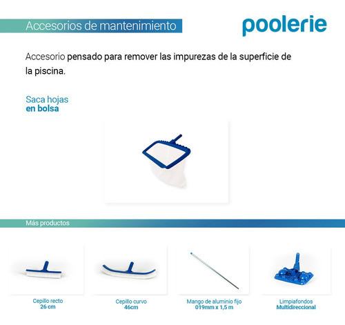 Sacahojas P/pileta Profesional Con Bolsa Red Grande 32 Mm 1