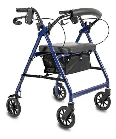 Andador Ortopedico Plegable C/ruedas Frenos Asiento Canasto 0