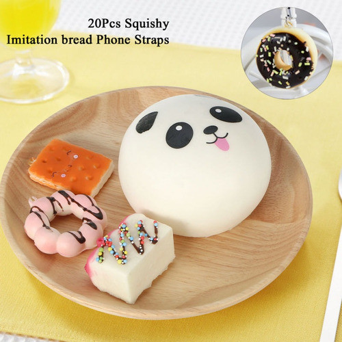 20 X Mini Blanda Suave Jumbo Mediano Mini Panda Pan Pastel B 1