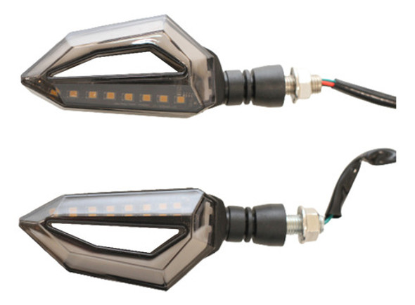 Juego Giros Led Ambar Fijo Y Secuencial Guiño Moto 5w 0