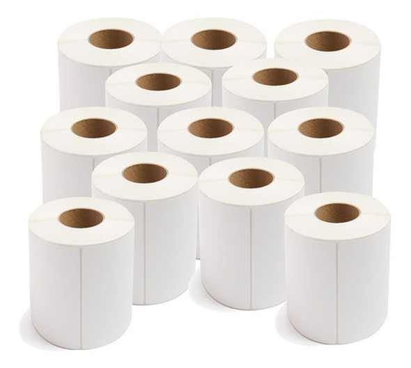 12 Rollos De Etiquetas Térmicas Troqueladas De 100x190mm 0