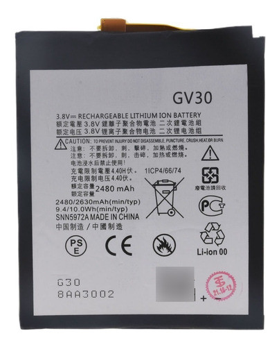Batería Litio Para Motorola Moto Z Gv30 0