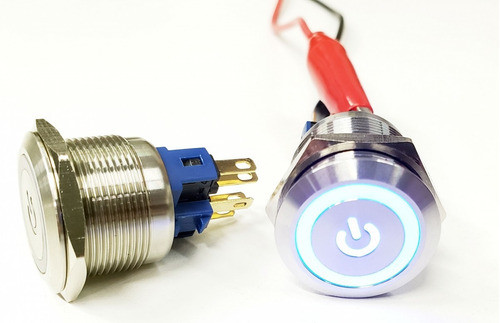 Botón Pulsador Símbolo Power Ø 22mm 220 Vac Sin Retención 0