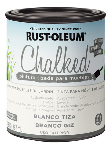 Pintura Tizada Exterior Chalked Rust Oleum Blanco Tiza 887ml 0