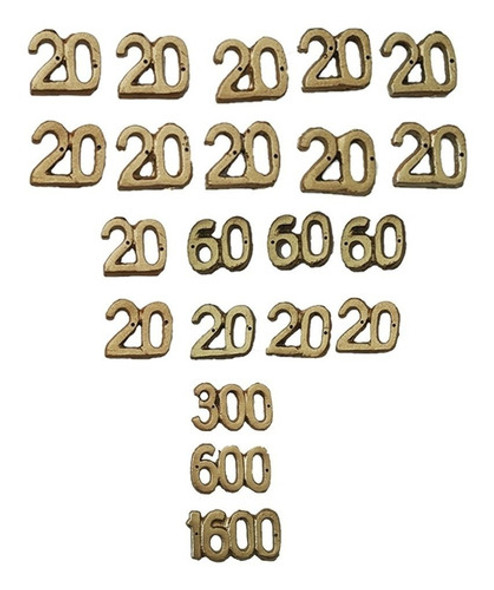 Kit Números P/juego D Sapo Bronce 21 Piezas + 15 Fichones 0