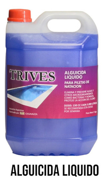 Alguicida Liquido  Trives  Piscinas X 5 Lts 1