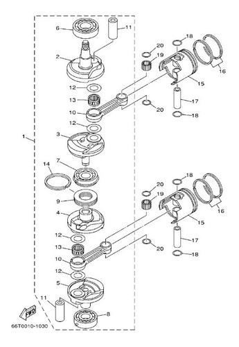 Rodamiento De Biela Original Para Yamaha 40hp 2t Desde 1999 1