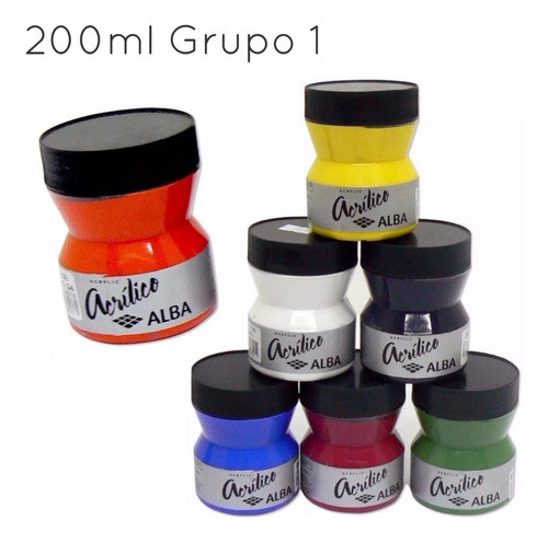 Acrílico Alba Profesional Pote De 200ml Grupo 1 Pintura 0