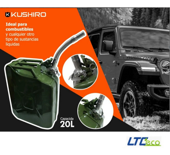 Bidón De Chapa 20 Litros Para Combustible Más Pico Vertedor 1