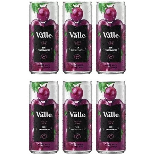 Kit C/6 Suco Del Valle Sabor Uva Lata 290ml 0