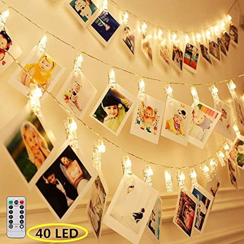 8 Modos 40 Luces Led Con Clip De Fotos Con Mando A Distancia 0