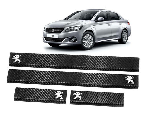Cubre Zocalo Simil Carbono P/ Peugeot 301 2008 3008 1