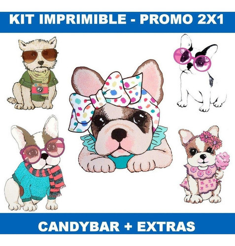 Kit Imprimible Simones Perritos Candy Bar Y Cotillon 2x1 1