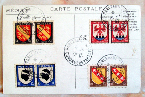 Francia - Tarjeta Congreso Versalles 16-1-47 Excelente L3012 0