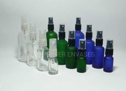 Frasco Vidrio Esmerilado Azul 30ml C Spray ( Pack X 10) 1