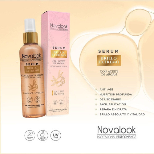 Serum Brillo Extremo X65ml. Novalook. 1