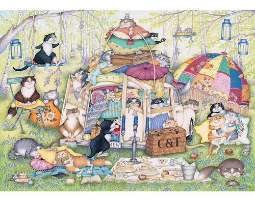 ~? Ravensburger Crazy Cats Perezoso Verano Tarde 1000 Piezas 1