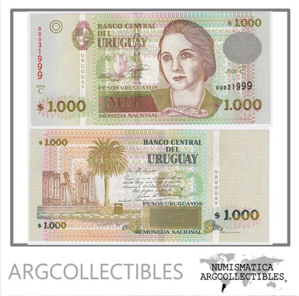 Uruguay Billete 1.000 Pesos 2008 P-91b Unc 0