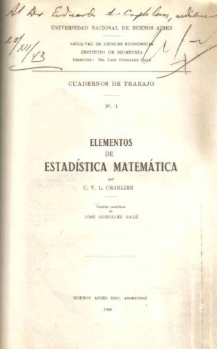 Elementos De Estadistica Matematica - Charlier 0