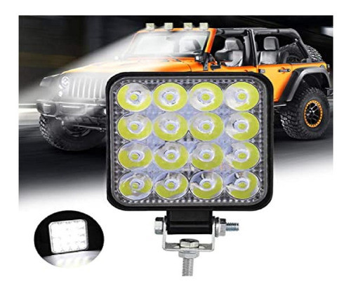 Faro Aux Led Cuadrado 16 Led 48 Watts 1