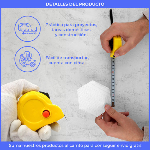Cinta Trenza Métrica 7.5mts Con Cinta Pulgadas Centímetros 1