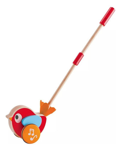 Hape Pajarito Lilly Madera Juego De Empuje Musical 0