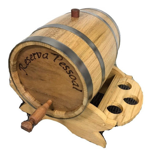 Barril De Amburana 5 Litros C/ Suporte E Nome Personalizado 0