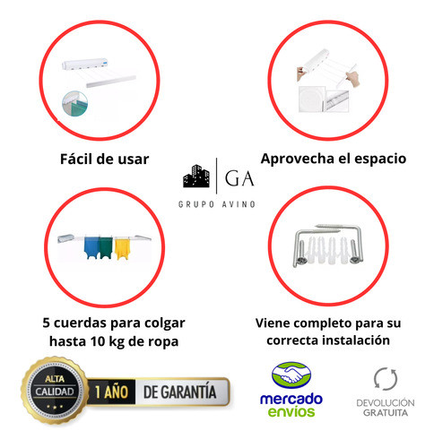 Tender Ropa Tendero Reforzado Grande Rexx! 1