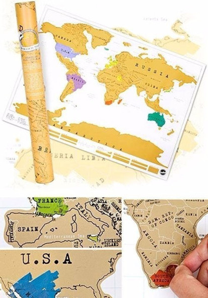 Mapa Planisferio Para Raspar Mapamundi Poster Cuadro Cartel 1