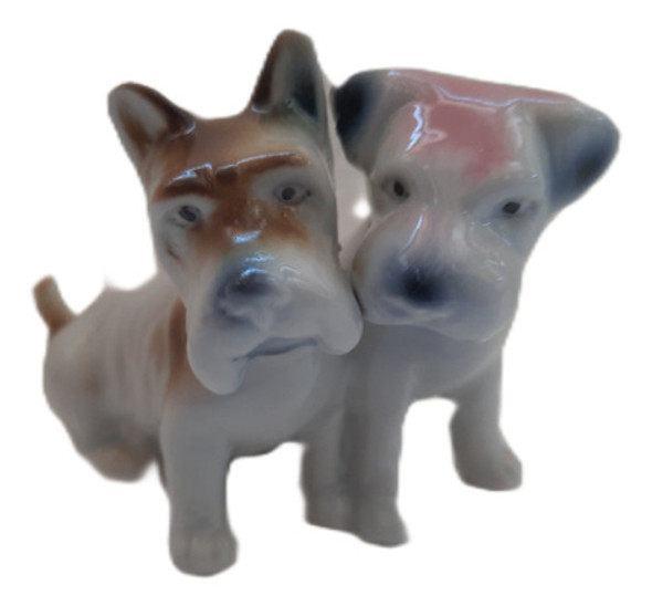 B. Antigo - Casal De Cachorros Em Porcelana Alemã 0