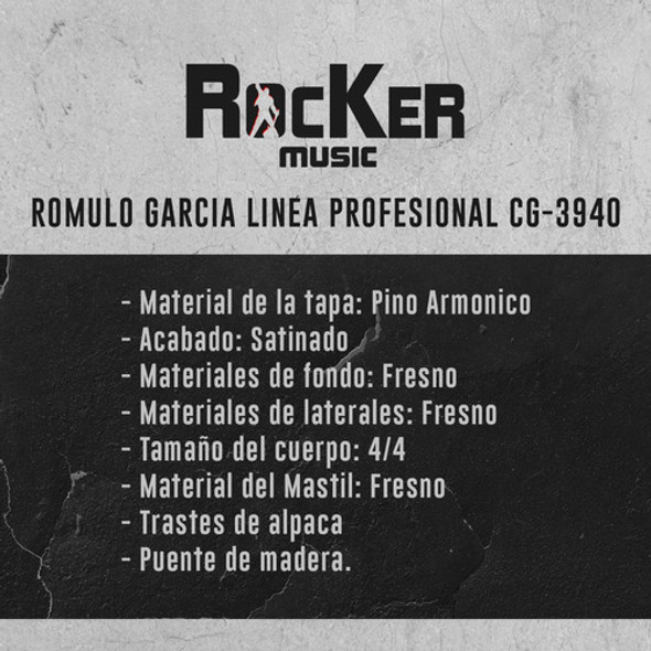 Guitarra Clasica Criolla Rómulo García 3940 Profesional Fda 1