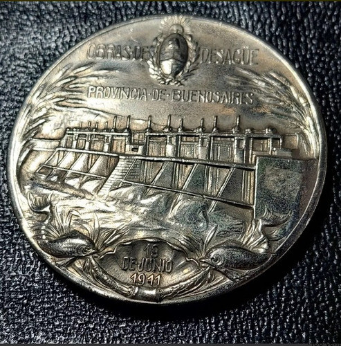 Medalla Inauguración Obras Canal N°15 Año 1911 Metal - 664 0