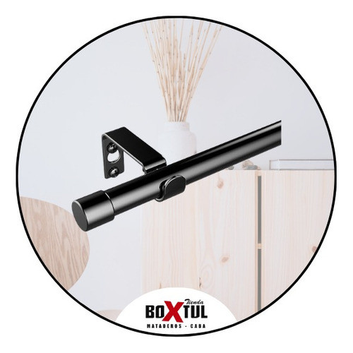 Kit Barral Para Cortina Metalico 4 Metros 22 Mm Negro Blanco 1