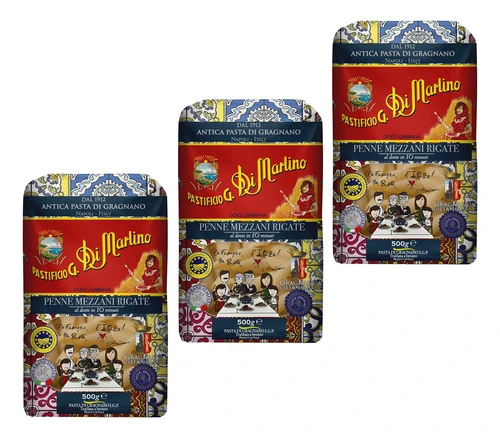 Pasta Italiana Gourmet Penne Rigate Di Martino - Pack X 3 0