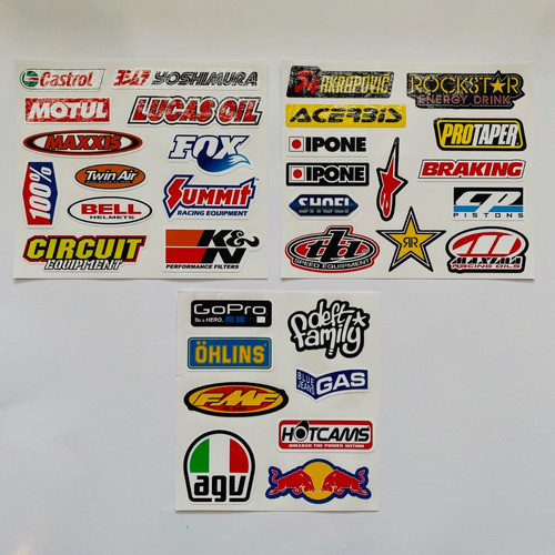 Pack Calcos Stickers Vinilos  Moto Casco Termo - Laminadas 1 1