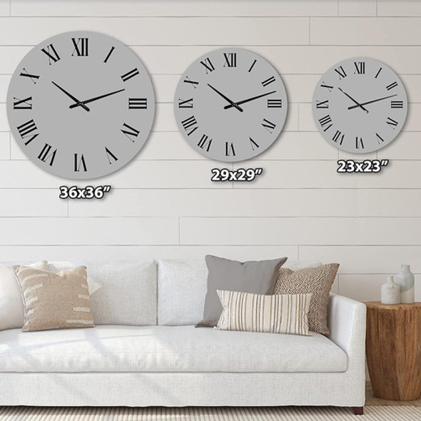 Designq 'gris Y Amarillo Azul Abstracto Ixx' Reloj De Pared 1