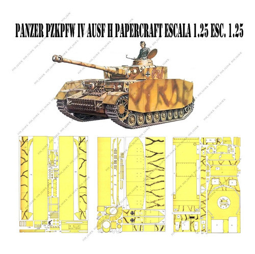 Panzer Pzkpfw Iv Ausf H Papercraft Esc. 1.25 0