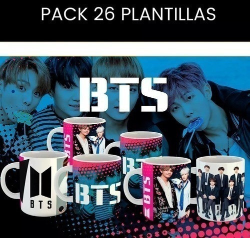 Kit 26 Plantillas Sublimación Tazas #1 - Bts / K-pop 1