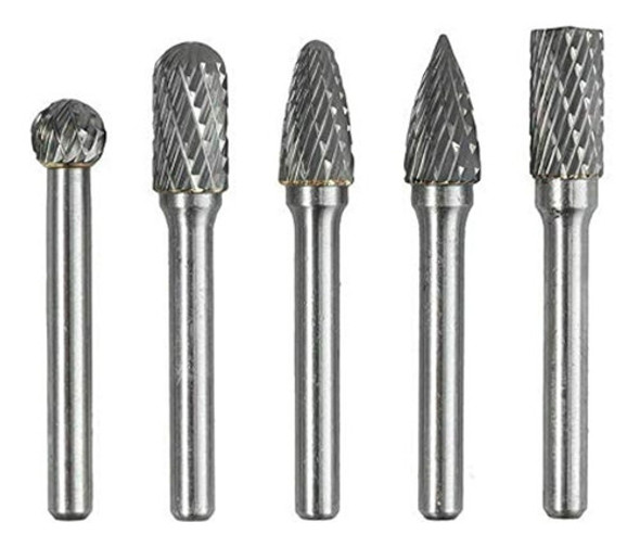 5 Pcs Fresas Rotativas De Carburo De Tungsteno De Doble Cort 0
