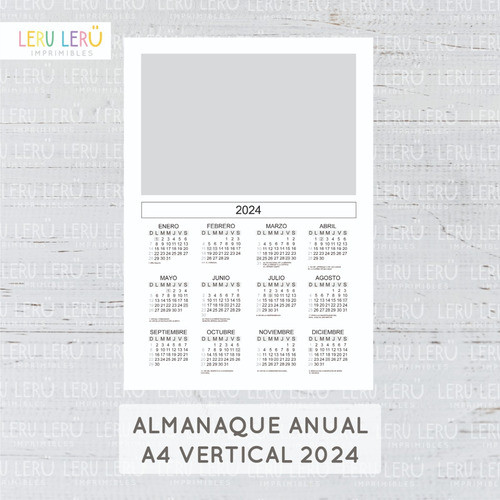 Kit Imprimible Calendario Anual Vertical Plantilla Editable 0