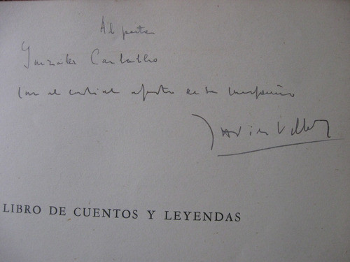 Libro De Cuentos Y Leyendas, Javier Villafañe. Firmado 1