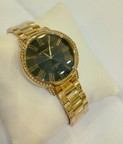 Reloj Hombre Mujer Myikon Gold & Black De Oro Micronado 1