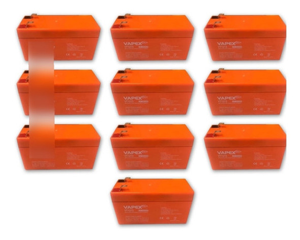 X10 Baterias Gel 12v 1.3a Amp 4ah Luz Emergencia Recargable 0