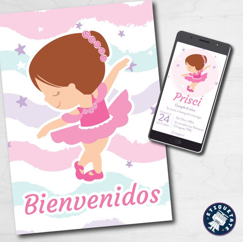 Kit Feliz Cumple Personalizado Imprimible Bailarina 0