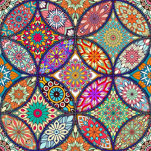 Pintura Por Diamante Mandala Mosaico 30x30cm Piedra Cuadrada 0