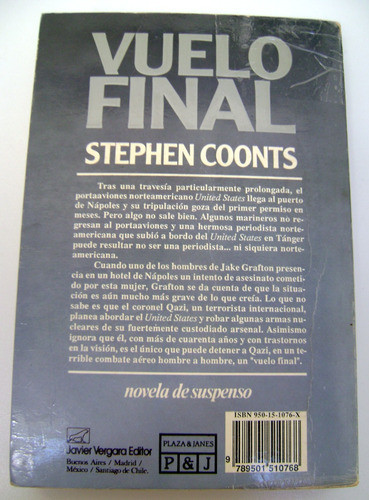 Vuelo Final Stephen Coonts Suspenso Espionaje Aviones Boedo 1