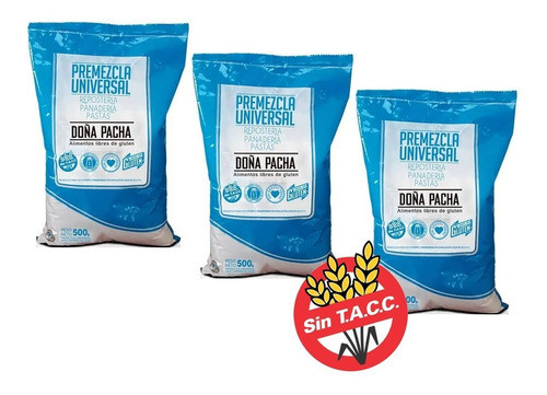 Premezcla Universal Doña Pacha Reposteria Pasta Pan 500g X 3 0