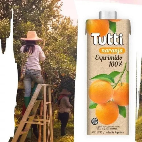 Jugo De Naranja Exprimido Pasteurizado Sin Tacc Tutti 1 Lt 1