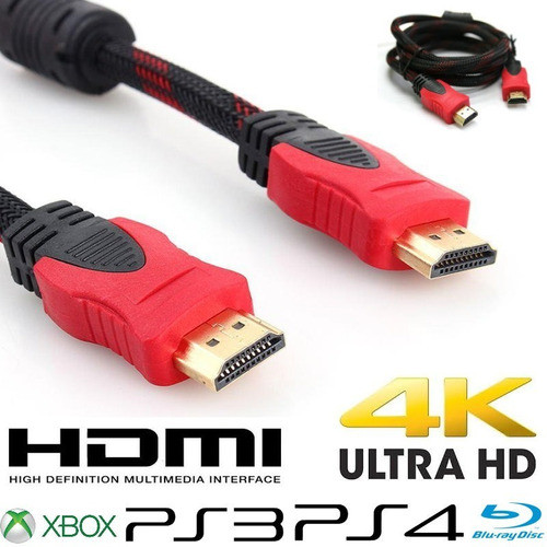 Cable Hdmi 1.4v Mallado 15.00m Doble Filtro Full Hd Gold 1
