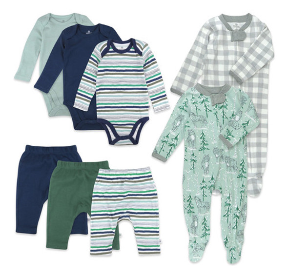Honestbaby Conjunto 8 Piezas Algodón Orgánico Rayas Naturale 0